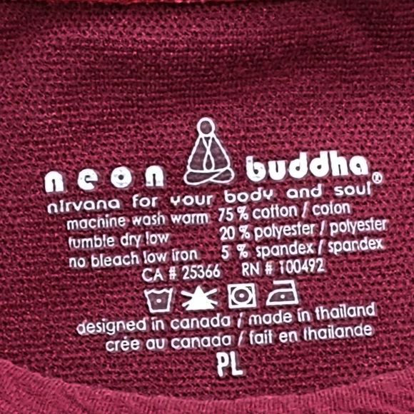 Neon Buddha Maroon Long Sleeved Sweatshirt - Picture 6 of 7